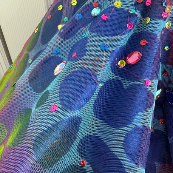 Jovani Beaded Rhinestone Corset Dress Sz 4 Prom Pageant Y2K Sparkle Tulle - Picture 7 of 11